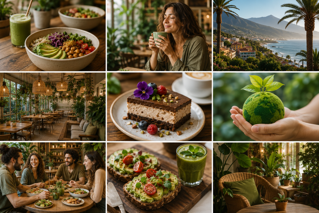 Cafetería plant-based moderna en Tenerife con brunch saludable y specialty coffee